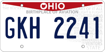 OH license plate GKH2241