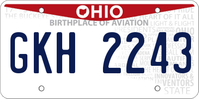 OH license plate GKH2243