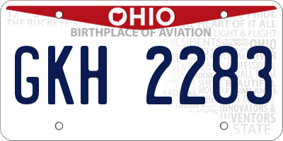 OH license plate GKH2283