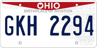 OH license plate GKH2294