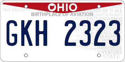 OH license plate GKH2323