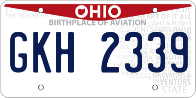 OH license plate GKH2339