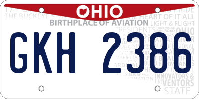 OH license plate GKH2386