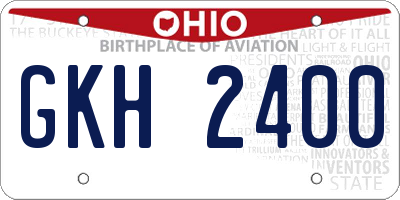 OH license plate GKH2400
