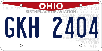 OH license plate GKH2404