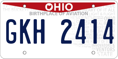OH license plate GKH2414