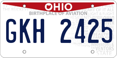 OH license plate GKH2425