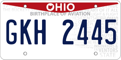 OH license plate GKH2445
