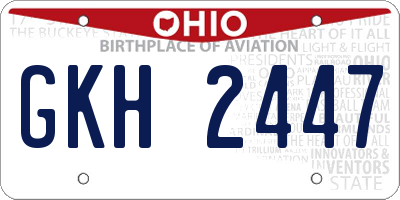 OH license plate GKH2447