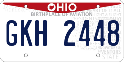 OH license plate GKH2448