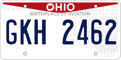 OH license plate GKH2462