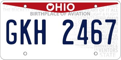 OH license plate GKH2467