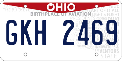 OH license plate GKH2469