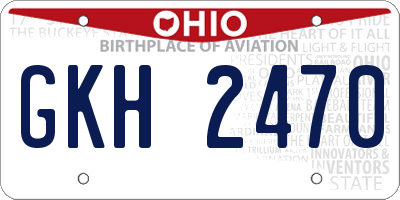 OH license plate GKH2470