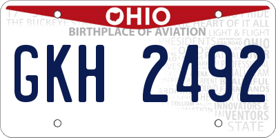 OH license plate GKH2492