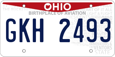 OH license plate GKH2493