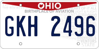 OH license plate GKH2496
