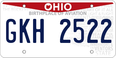 OH license plate GKH2522
