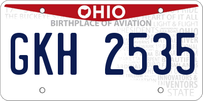 OH license plate GKH2535