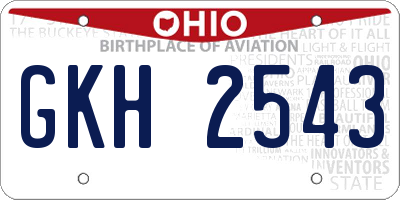 OH license plate GKH2543