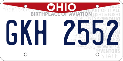 OH license plate GKH2552