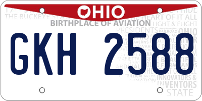OH license plate GKH2588