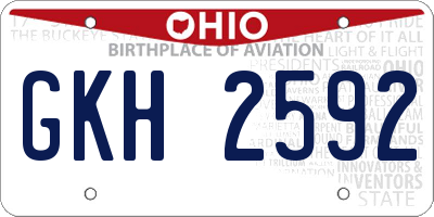 OH license plate GKH2592