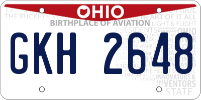 OH license plate GKH2648
