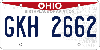 OH license plate GKH2662