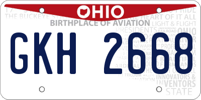 OH license plate GKH2668