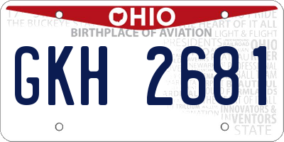 OH license plate GKH2681