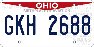 OH license plate GKH2688