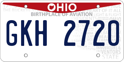 OH license plate GKH2720