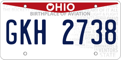 OH license plate GKH2738