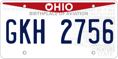 OH license plate GKH2756