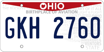 OH license plate GKH2760