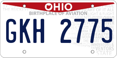 OH license plate GKH2775