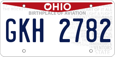 OH license plate GKH2782