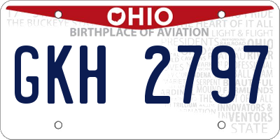 OH license plate GKH2797