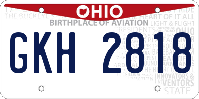 OH license plate GKH2818