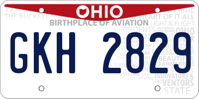 OH license plate GKH2829