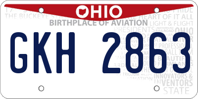 OH license plate GKH2863