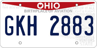 OH license plate GKH2883