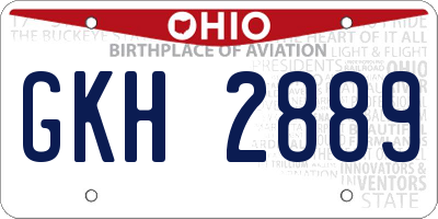 OH license plate GKH2889