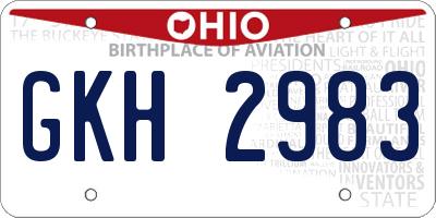 OH license plate GKH2983