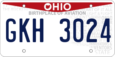 OH license plate GKH3024