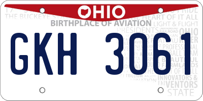 OH license plate GKH3061