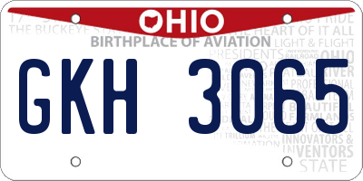 OH license plate GKH3065