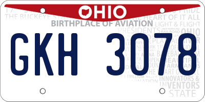 OH license plate GKH3078