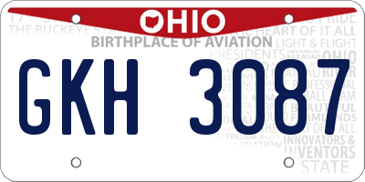 OH license plate GKH3087